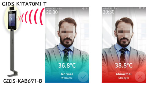 体温測定顔認証顔認証端末　簡易架設セット2